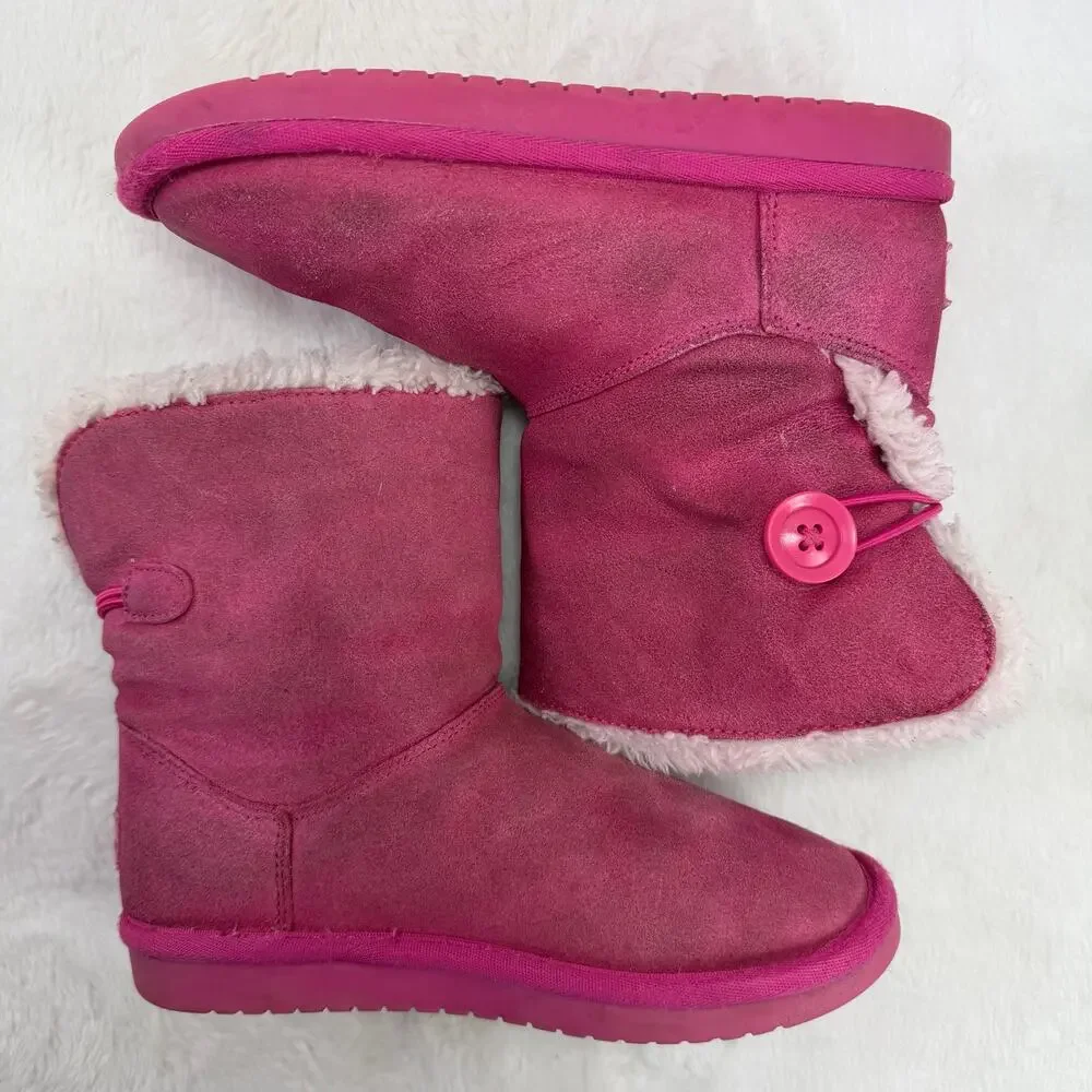 Copied - UGG Koolaburra Nalie Short Girls’ Pink Suede Winter Boots – Size 1
